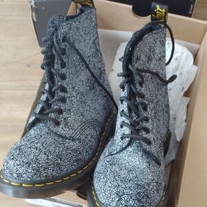 Dr. Martens Black and White Combat Boots